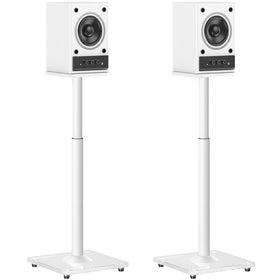 MOUNTUP universal speaker stands pair elevating bookshelf and satellite speakers for better stereo.
