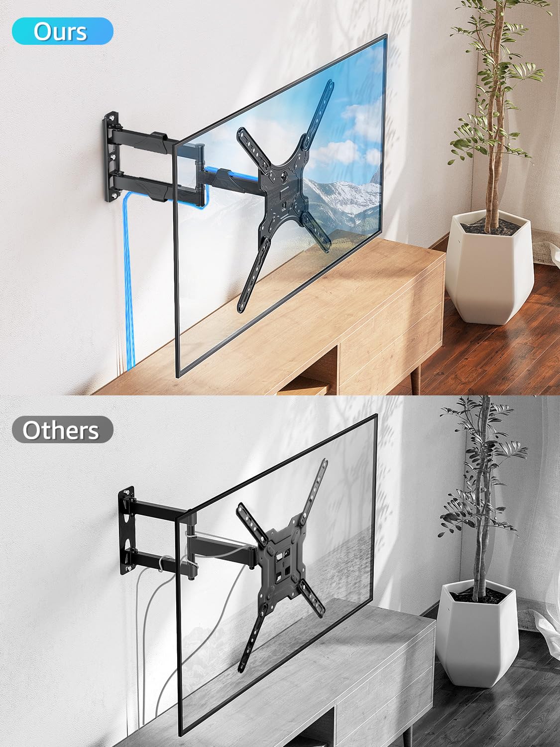 Cable covers help hide wires for a tidy setup