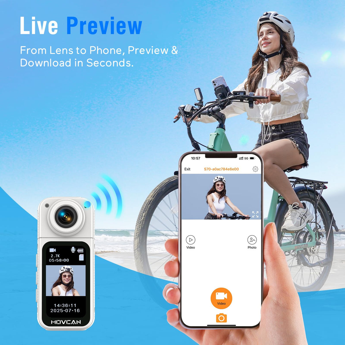 Movcan S70 2.7K video recording delivers crisp outdoor footage