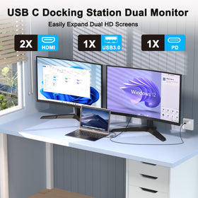 Movcle dual HDMI ports view showing extended display across two screens
