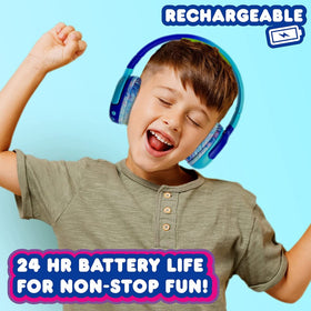 Move2Play Kidz Bop headphones folded for travel.