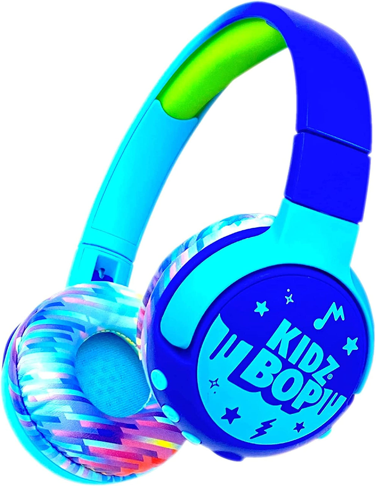 Move2Play Kidz Bop headphones front view, adjustable for growing kids.