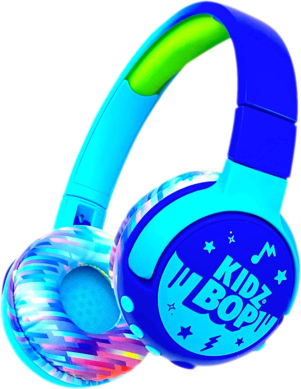 Move2Play Kidz Bop headphones front view, adjustable for growing kids.