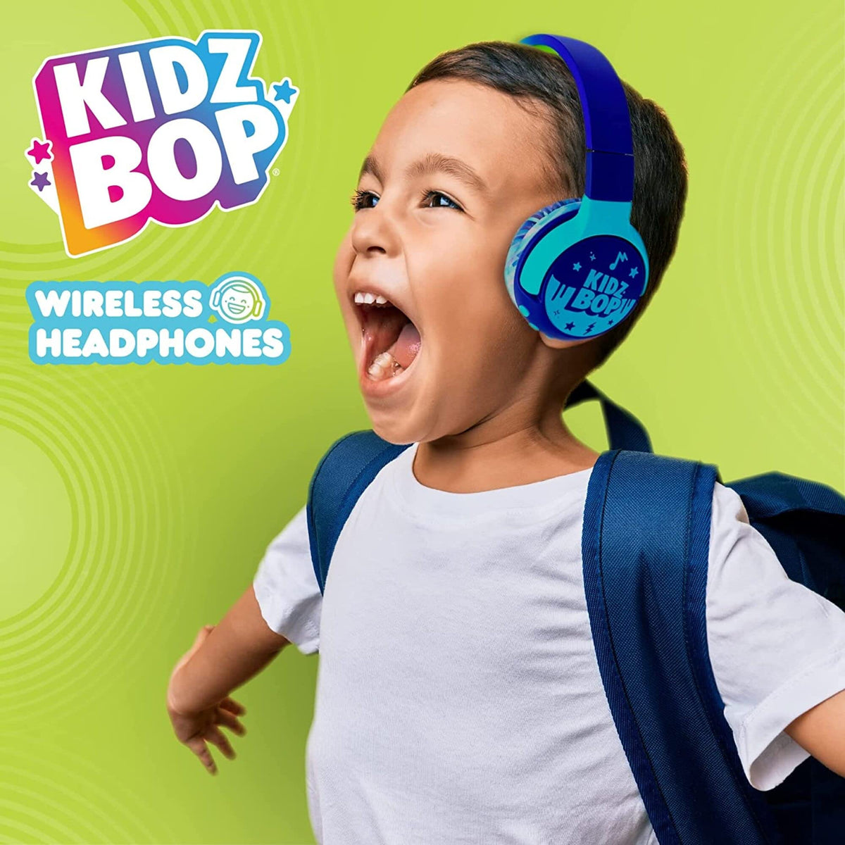 Move2Play Kidz Bop headphones worn by a child for everyday listening.