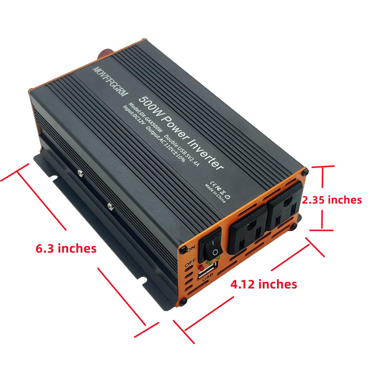 MOVFFGGRM 500W inverter AC outlets supporting laptops and small appliances
