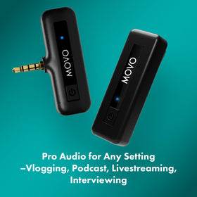 Movo 10-hour battery life supports long recording sessions