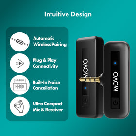 Movo wireless range up to 164 feet for flexible on-location shoots