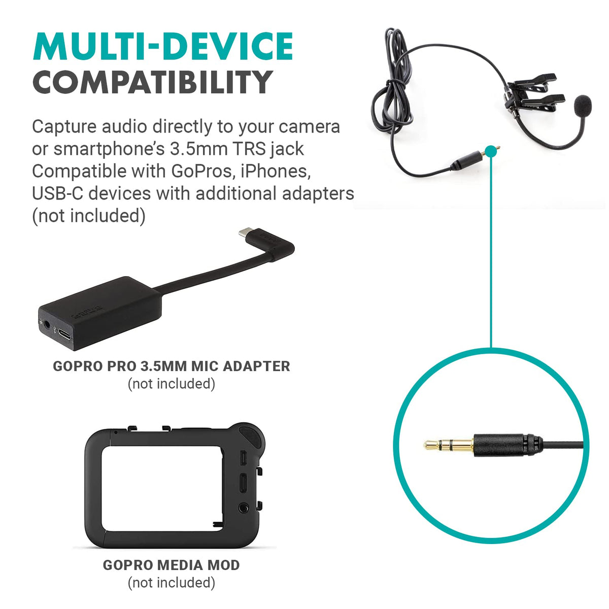 Movo ACM400 size and scale beside a hand to show portable, travel-friendly design