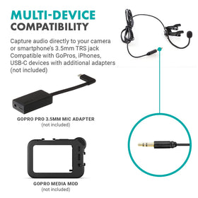Movo ACM400 size and scale beside a hand to show portable, travel-friendly design