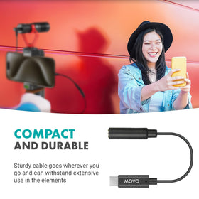 Movo creator setup with dongle ready for smartphone podcasts.