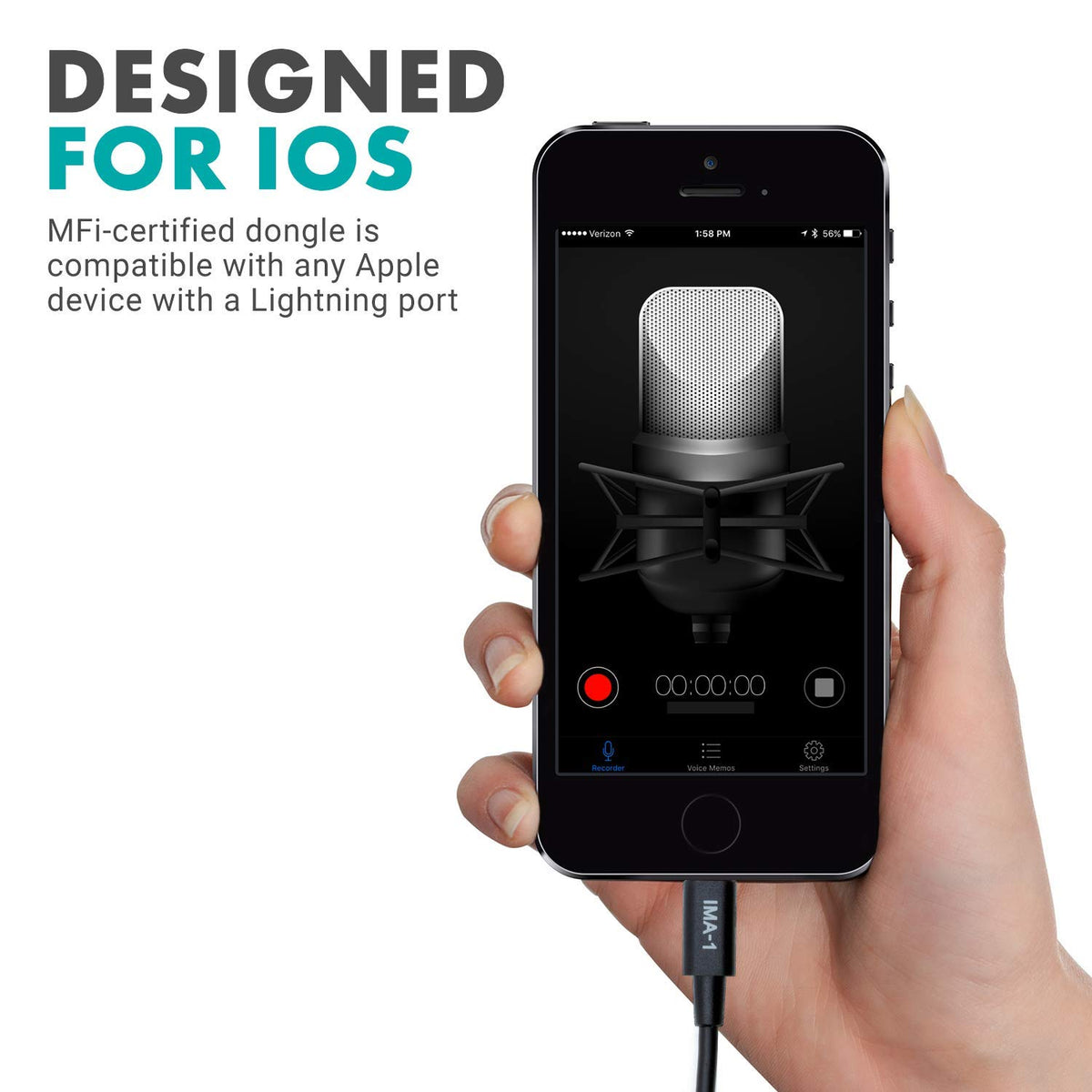 Movo IMA-1 compact-durable-dongle for portable on-the-go recording