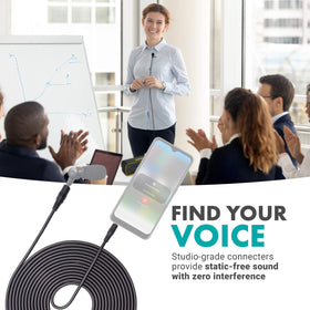 Movo used with lavalier microphone offering hands-free recording benefit
