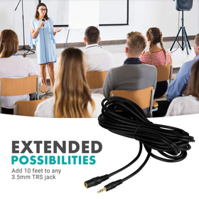 Movo MC20 full 20ft cable laid out highlighting length and shielded jacket for clean audio