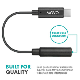 Movo compact audio accessory ideal for outdoor vlogging and interviews.