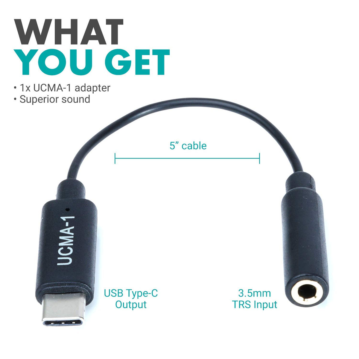 Movo UCMA-1 3.5mm TRS jack enables direct mic to USB-C setups.
