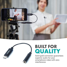 Movo UCMA-1 compatibility icons illustrate broad device support for audio capture.