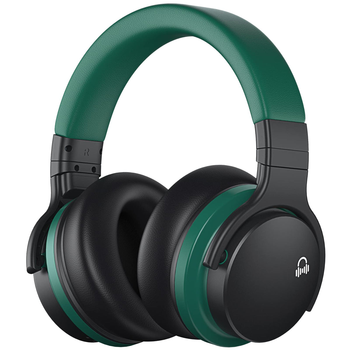 MOVSSOU E7 ANC headphones front view; immersive sound with active noise cancellation