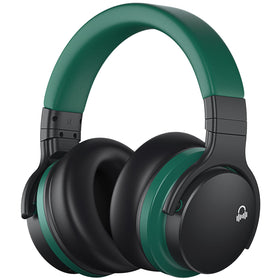 MOVSSOU E7 ANC headphones front view; immersive sound with active noise cancellation