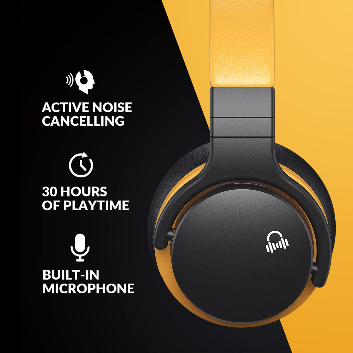 MOVSSOU E7 over-ear headphones with ANC indicator for focused listening