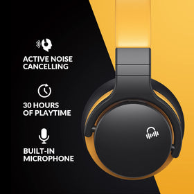 MOVSSOU E7 over-ear headphones with ANC indicator for focused listening