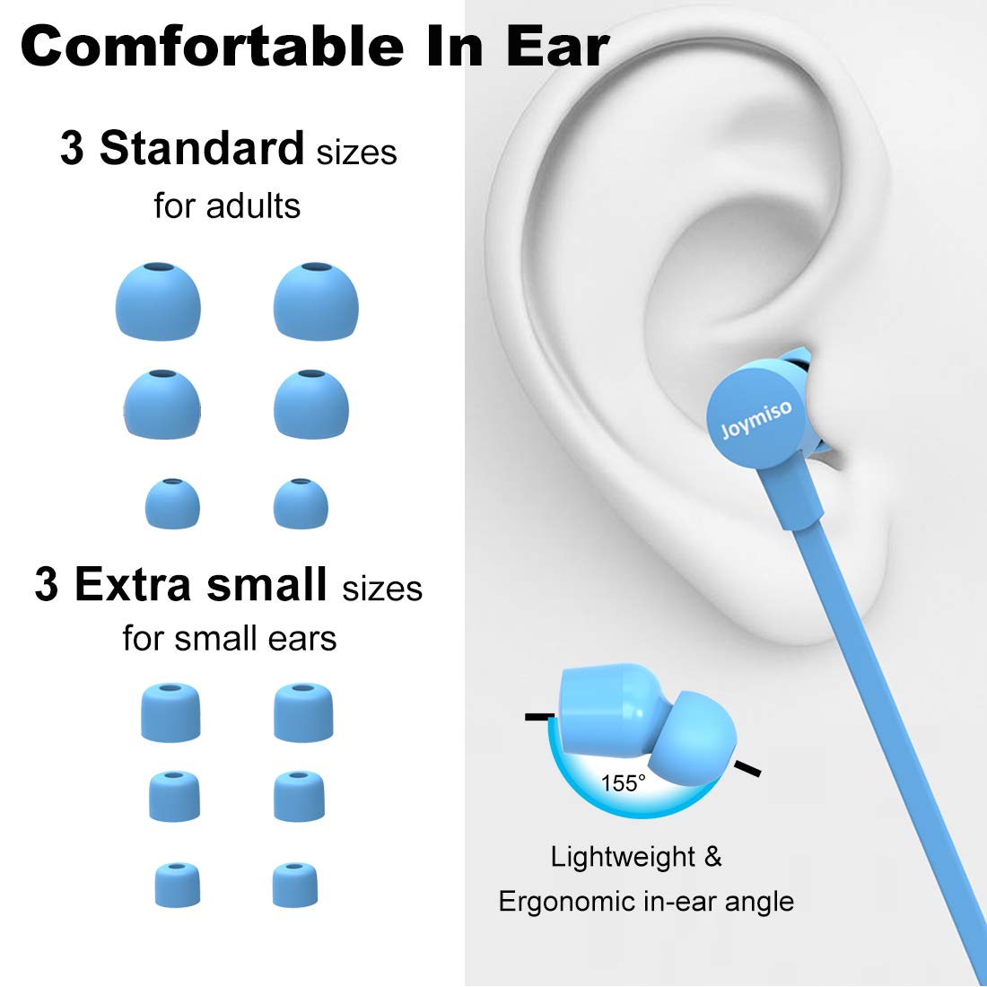 MOXKING close-up of earbud housing and driver, highlighting comfortable fit and sound