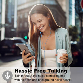 MOXKING inline remote with three buttons and mic visible, enabling hands-free control