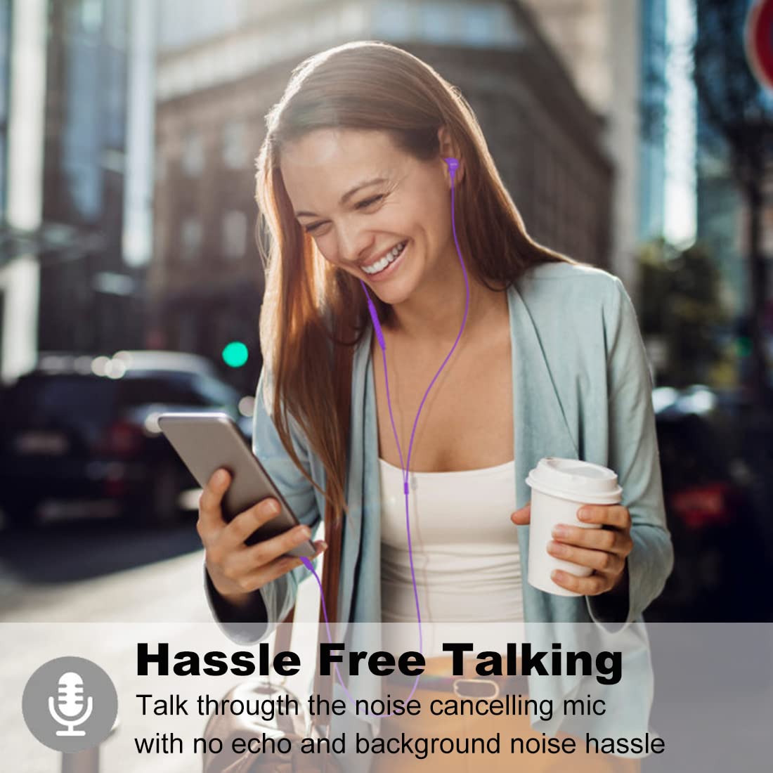 Inline mic and volume controls for easy calls and media control.