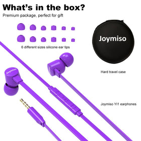 Purple MOXKING Joymiso earbuds add a stylish touch.