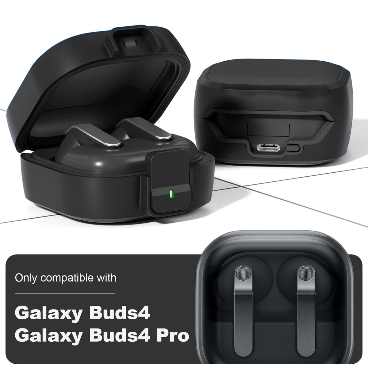Moxuanze Buds4 Pro case lock clip prevents accidental openings.