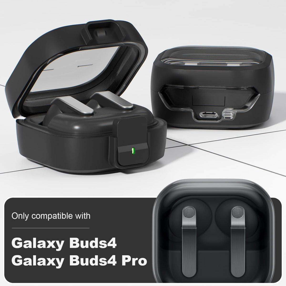 Moxuanze Galaxy Buds 4 case shockproof TPU shell guards against bumps and drops.