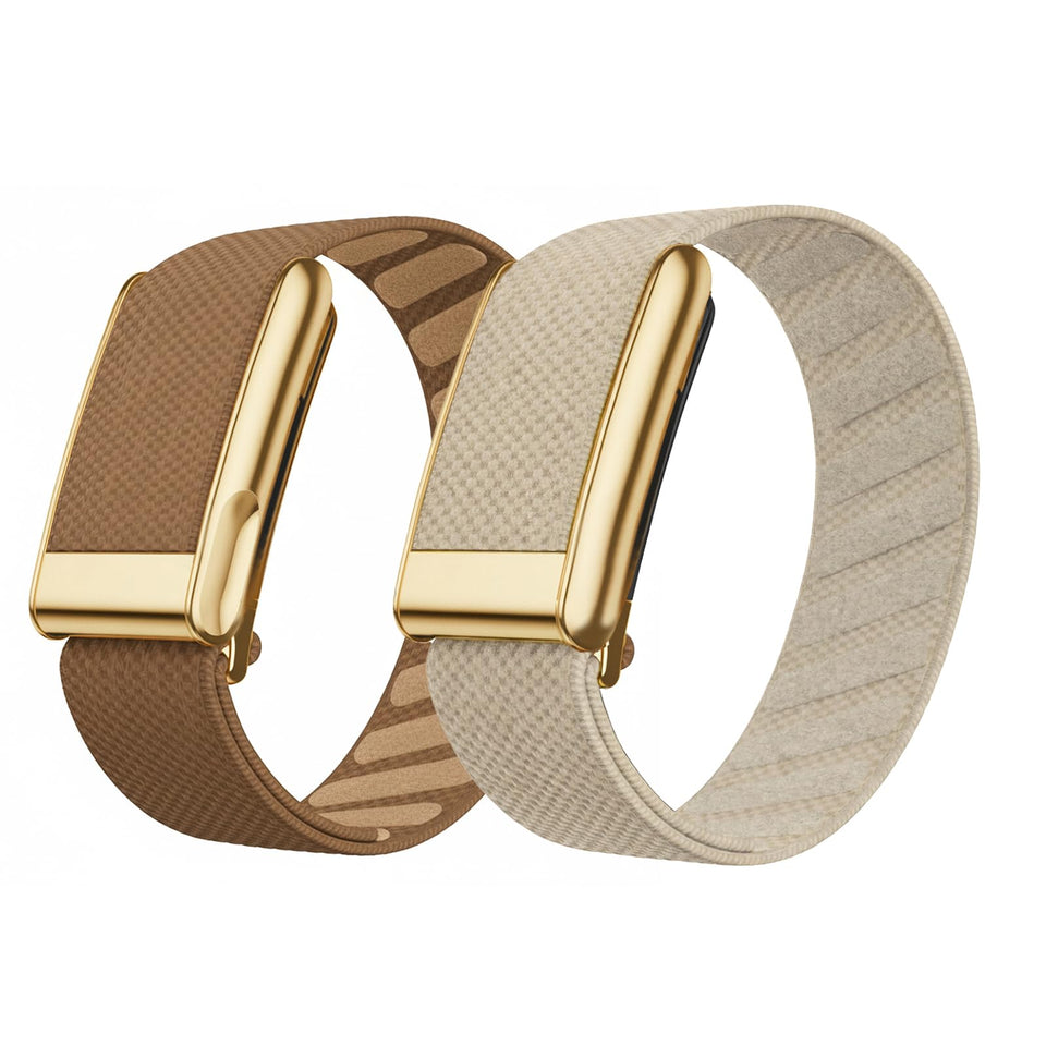 MOXVNEX brown two-pack front view showing both One Peak and MG bands for style variety