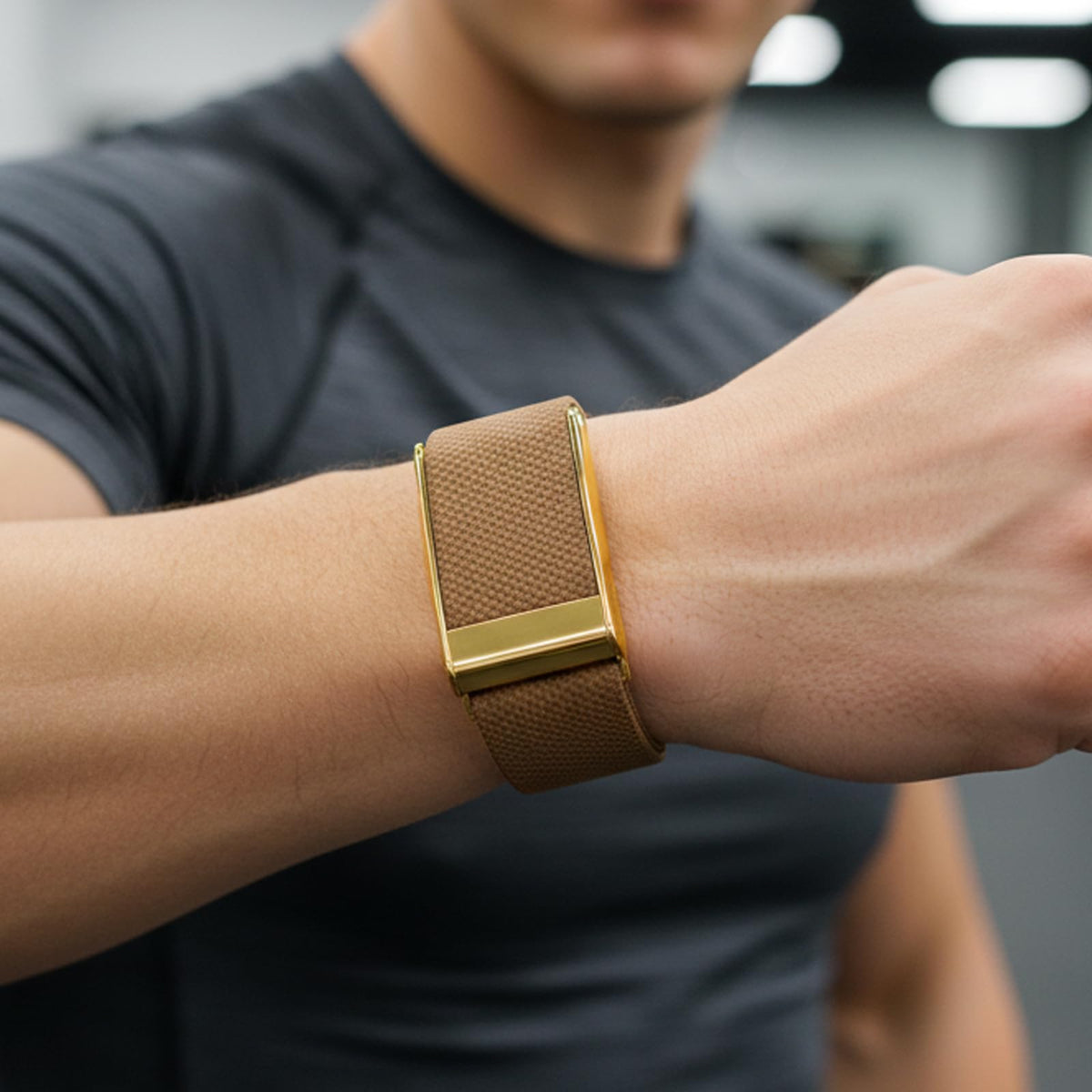 MOXVNEX gold buckle and connector detail showing stylish durable hardware