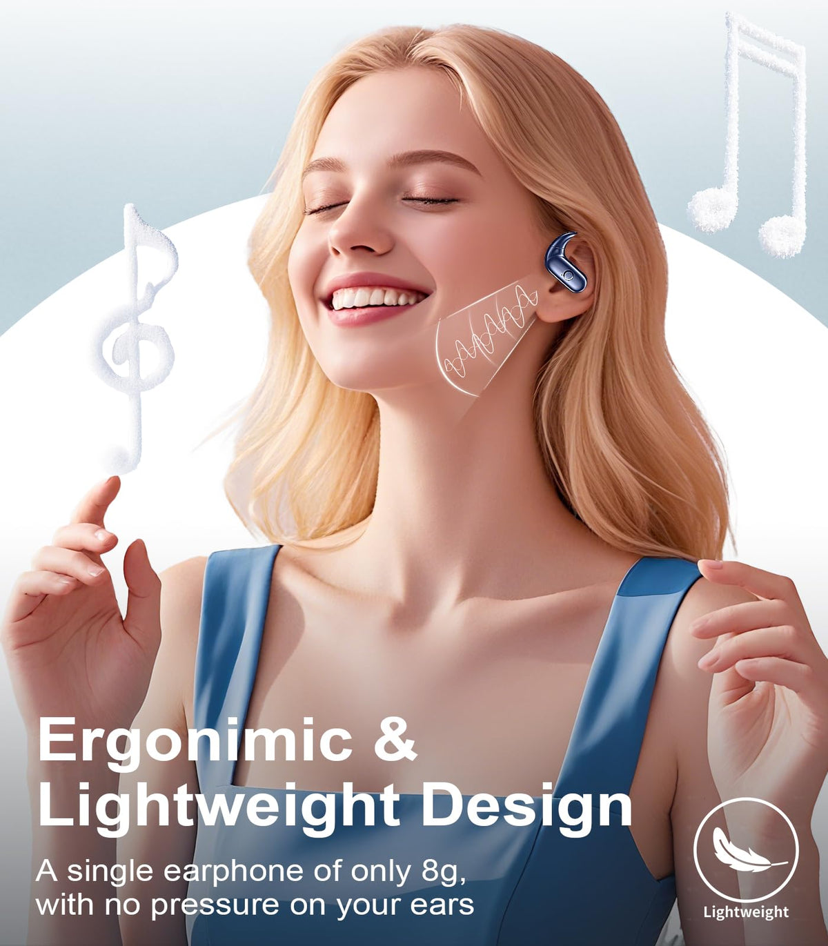 MOZOTER Bluetooth 5.3 stable connection up to 33 feet.