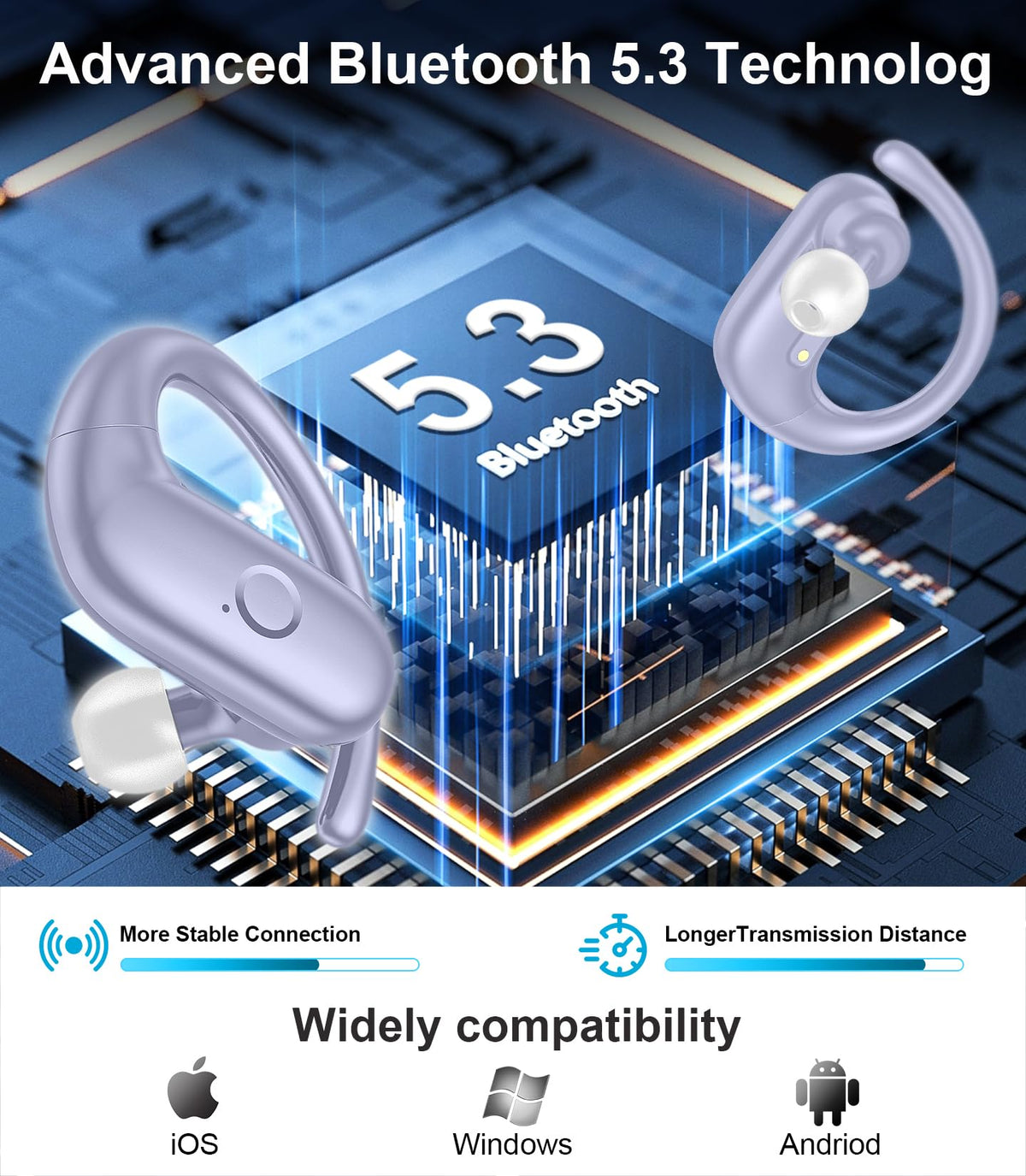 MOZOTER ideal for running with secure comfortable wear and reliable Bluetooth