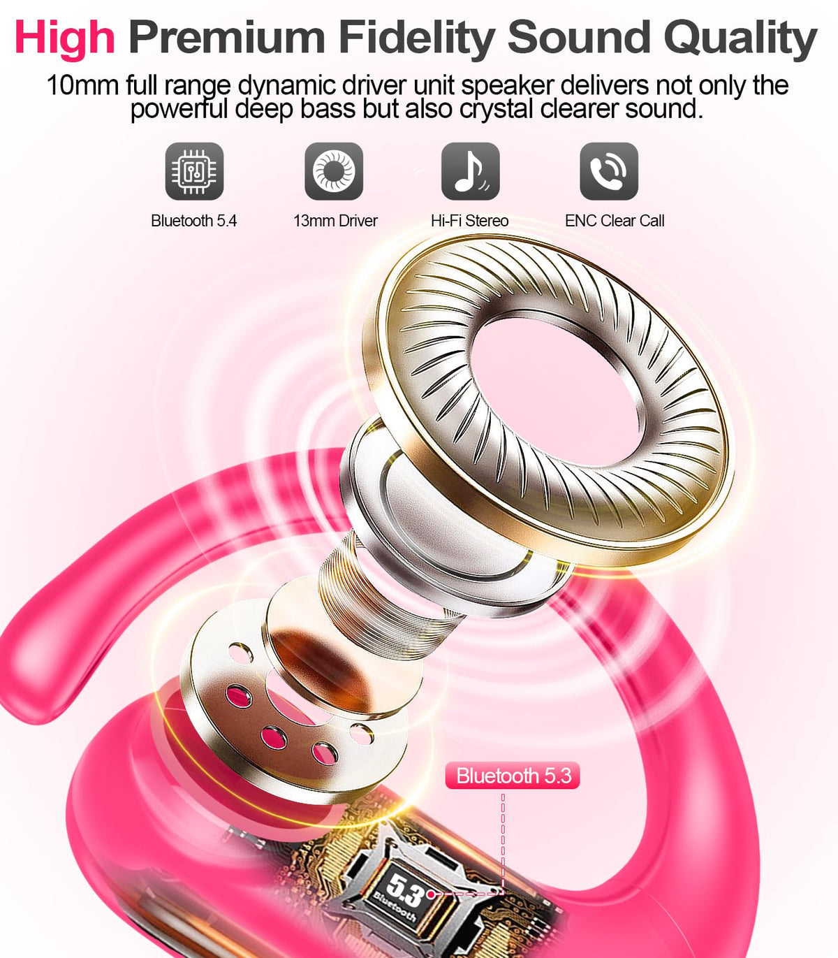 MOZOTER over-ear design with earhooks for comfortable workouts