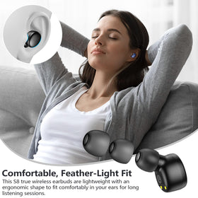 MOZOTER S8 Mini Earbuds long battery life up to 60 hours.