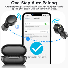 MOZOTER S8 Mini Earbuds in-ear fit for secure sport listening.