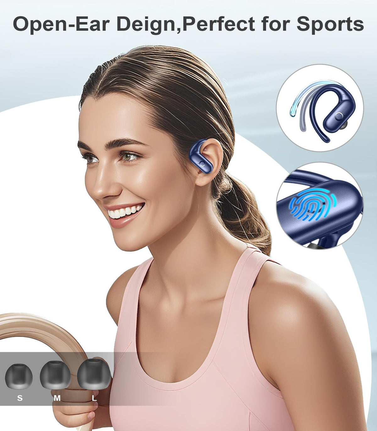MOZOTER smart touch controls for quick playback and calls.