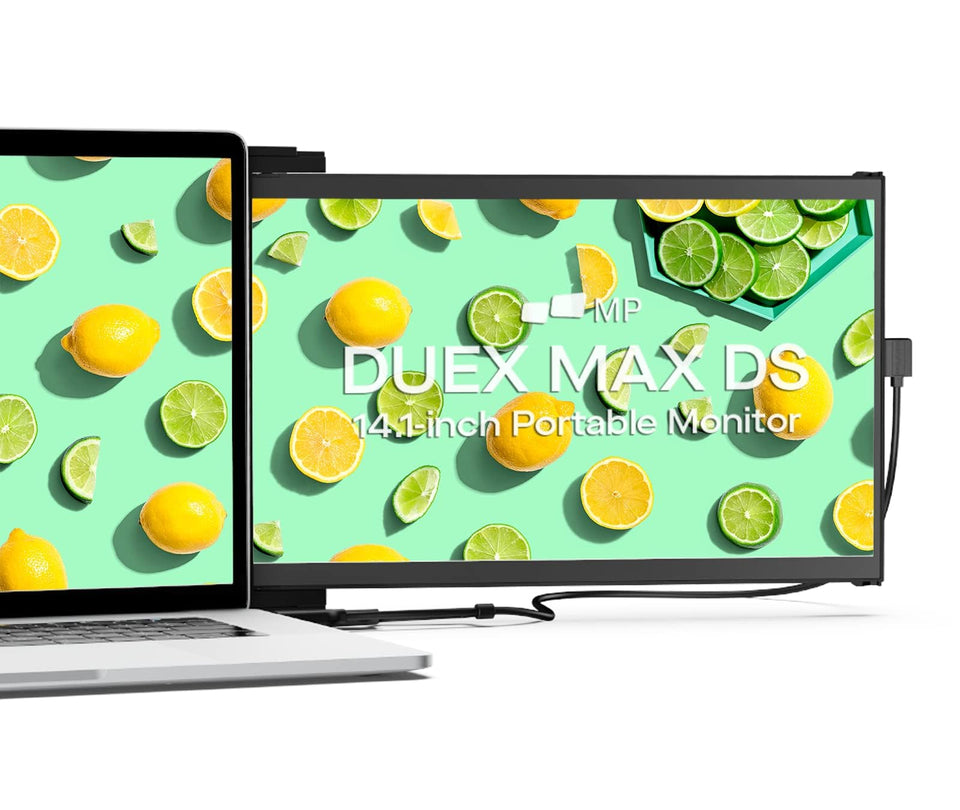 MP Duex Max DS attached to a laptop expands workspace