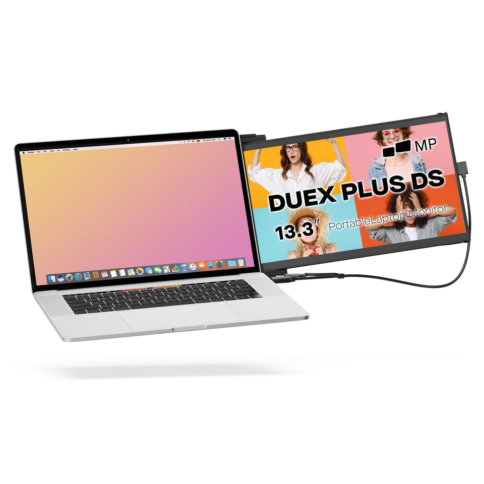 MP Duex Plus DS extended side view for a dual-screen laptop setup.