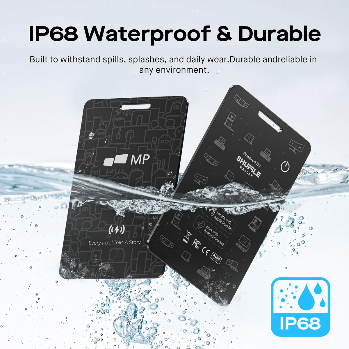 MP card on a wireless charger demonstrating easy recharging