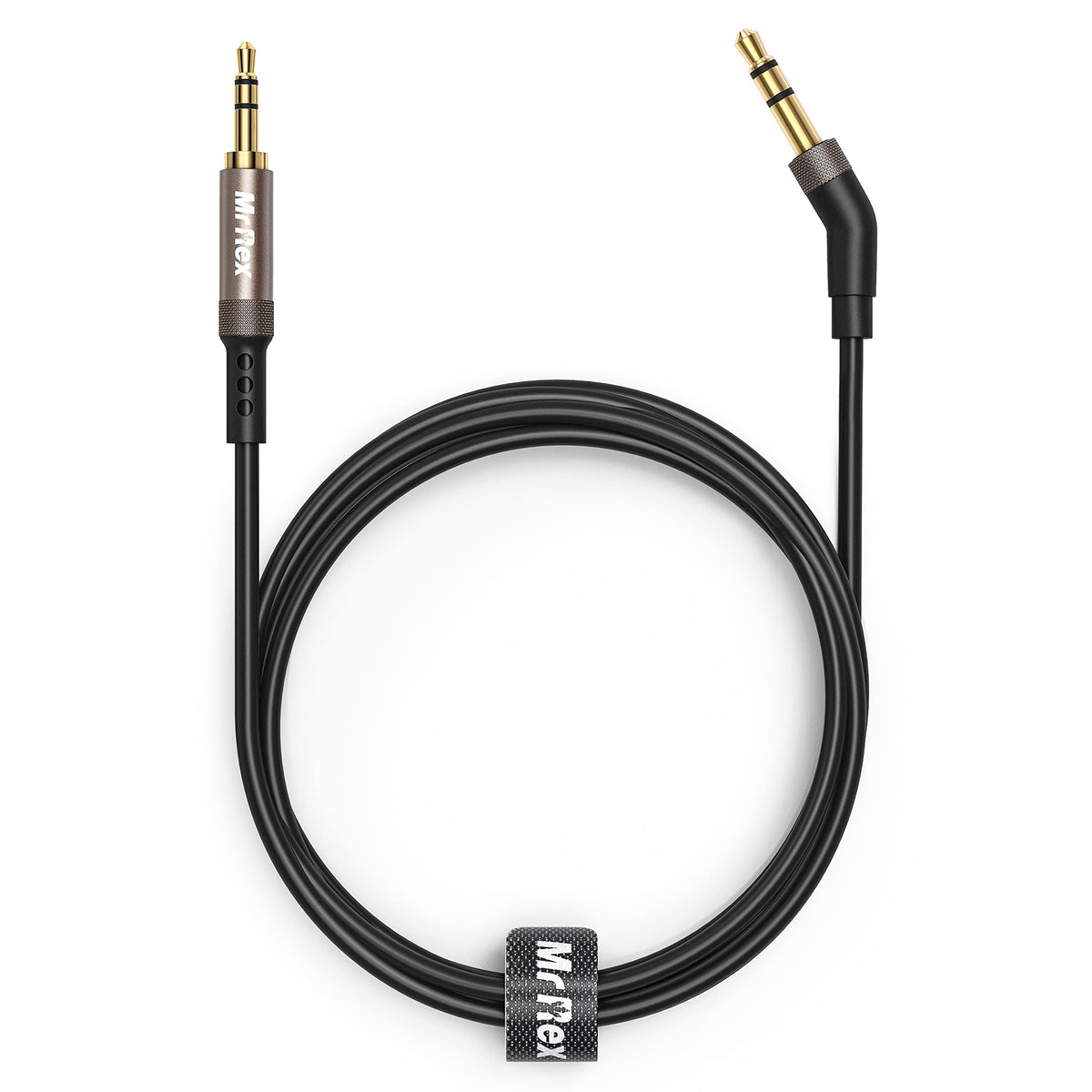 Mr Rex 2.5mm to 3.5mm cable with angled connector for Bose and JBL headphones for reliable connection.