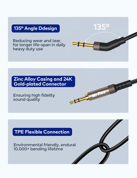 Mr Rex 2.5mm to 3.5mm cable for Bose QC35, reliable stereo connection