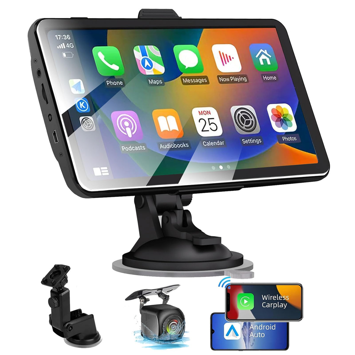 MRSXWPY front display showing CarPlay and clear interface, improves driving focus