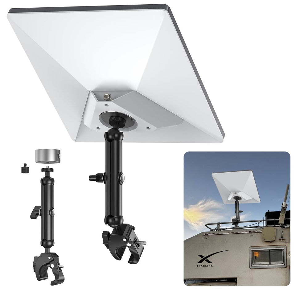 MSAFF Starlink Mini clamp mount adjustable bracket secures dish for stable connectivity on the go