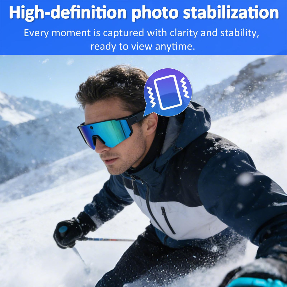 MSCGLYXGS AI Smart Glasses 8MP camera with stabilized 1200P video.
