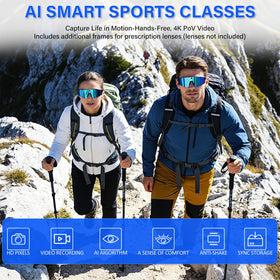 MSCGLYXGS AI Smart Glasses Bluetooth 5.3 with WiFi sync for seamless media transfer.
