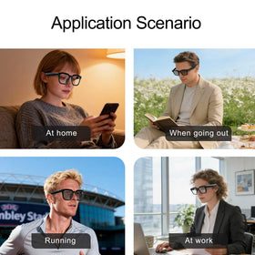 MSCGLYXGS AI Smart Glasses feature ergonomic three-point fit for comfort.