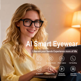 MSCGLYXGS AI Smart Glasses with long battery life for hours of playback.