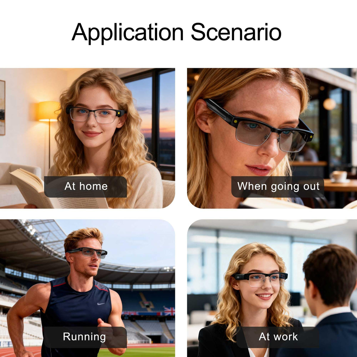 MSCGLYXGS AI Smart Glasses magnetic charging for easy power management